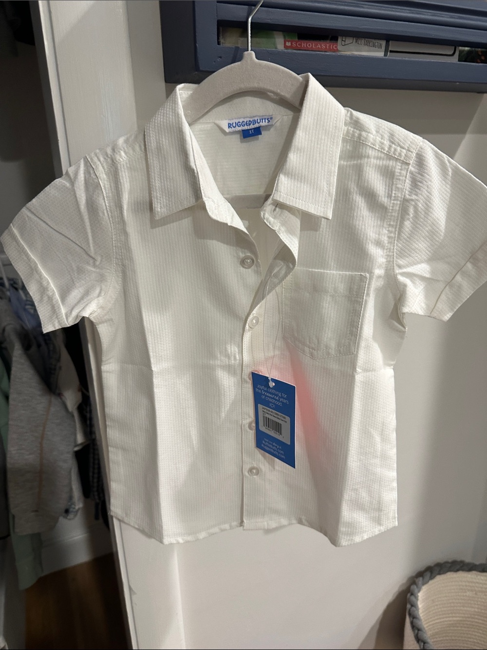 Ruffle Butts White Short-Sleeve Button Down Shirt